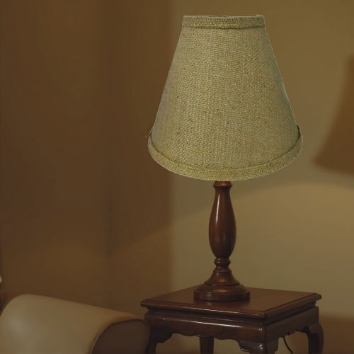 9" Brown burlap lamp shades with white styrene backing. - Image 5