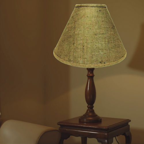 16" Brown burlap lamp shades with white styrene backing. - Image 7