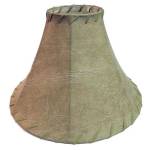 12" Tan and taupe Faux- Vinal leather bell shaped lamp shade.