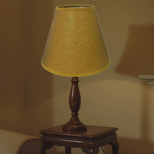 9" Rustic Faux oiled kraft (no lace) lamp shade with white styrene inside and clip-ons. - Image 4