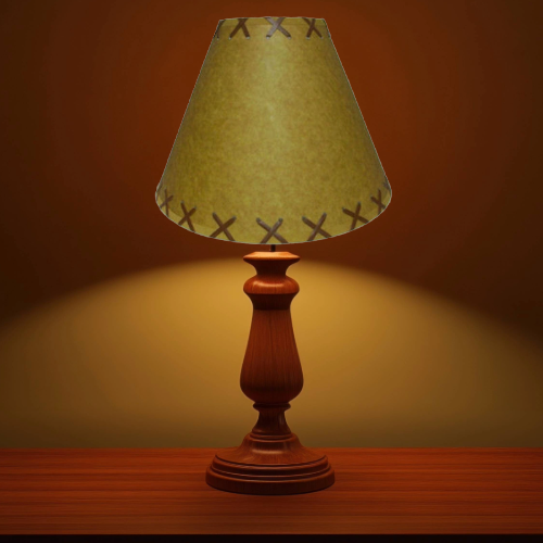 21" Rustic Faux oiled kraft lamp shade with lacing top and bottom. - Image 5