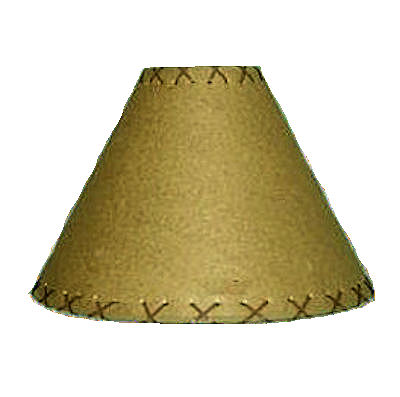 21" Rustic Faux oiled kraft lamp shade with lacing top and bottom.