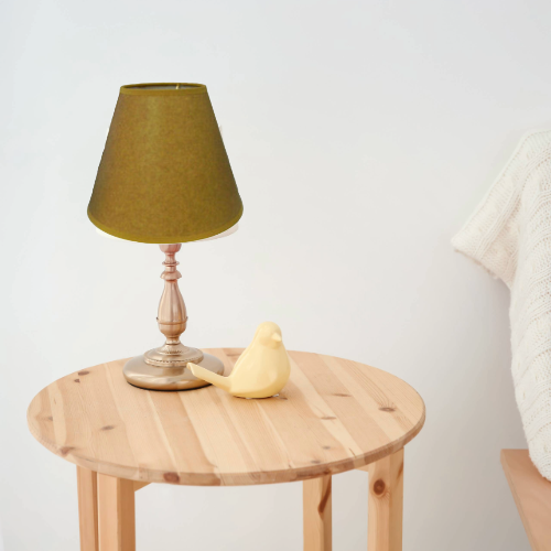 9" Rustic Faux oiled kraft (no lace) lamp shade with white styrene inside and clip-ons. - Image 5