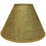 16" Brown burlap lamp shades with white styrene backing.