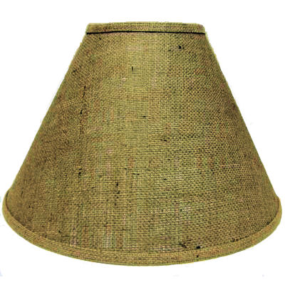 16" Brown burlap lamp shades with white styrene backing.