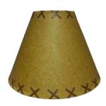 18" Rustic Faux oiled kraft lamp shade with lacing top and bottom.