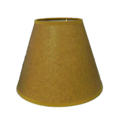 12" Rustic Faux oiled kraft (no lace) lamp shade with white styrene inside.